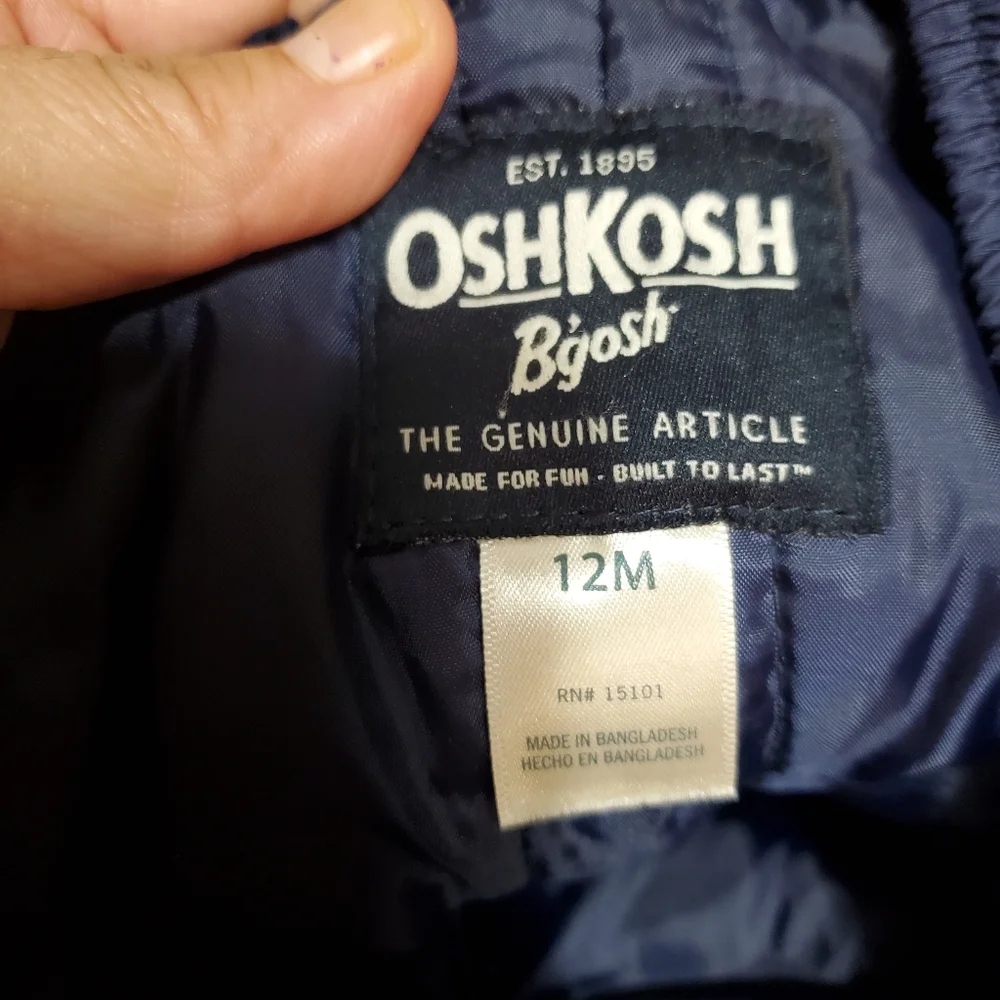 Oshkosh B'gosh Snow Bib Pants Size 12M Navy Boys.////